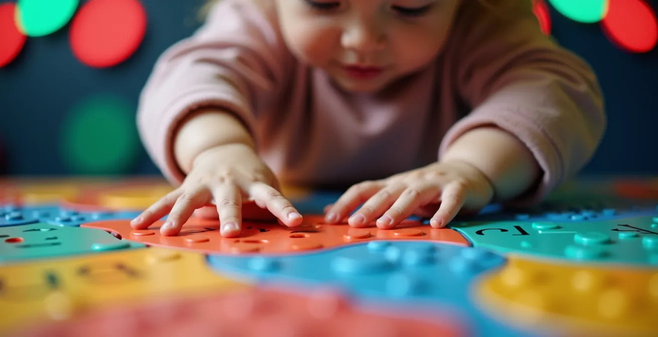Enfant de 5 ans observant avec émerveillement une installation interactive dans un musée