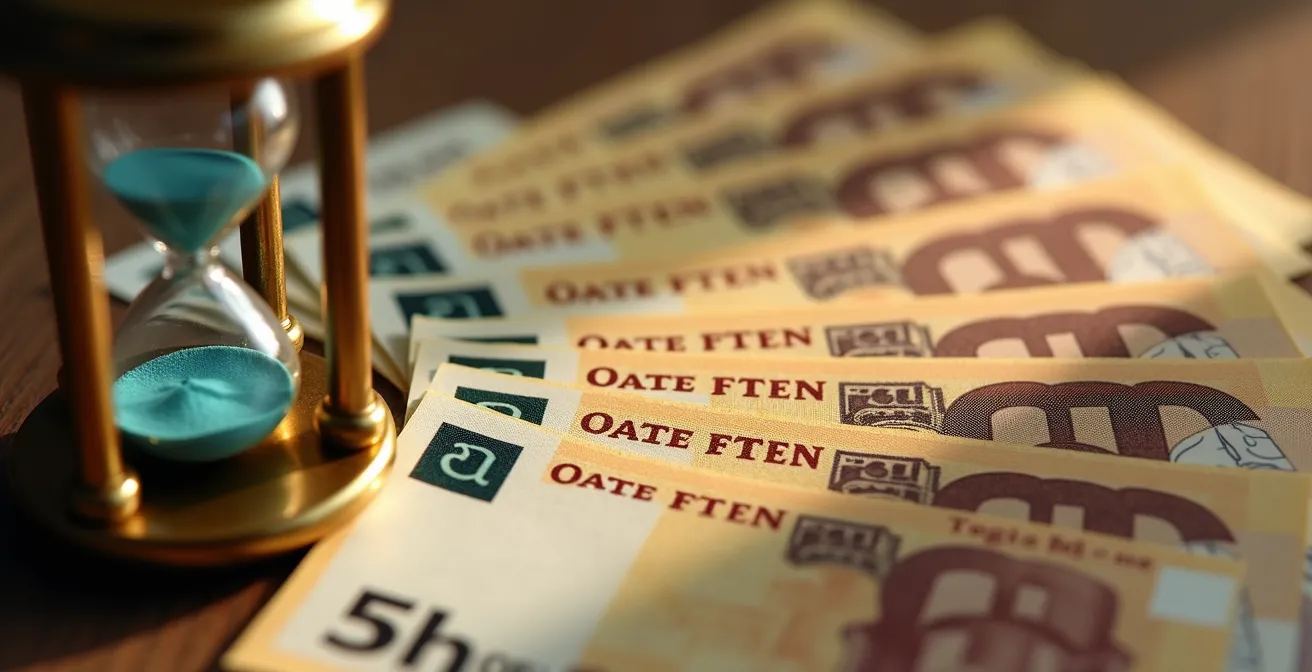 Graphique de flux de trésorerie avec billets suisses et calculatrice professionnelle