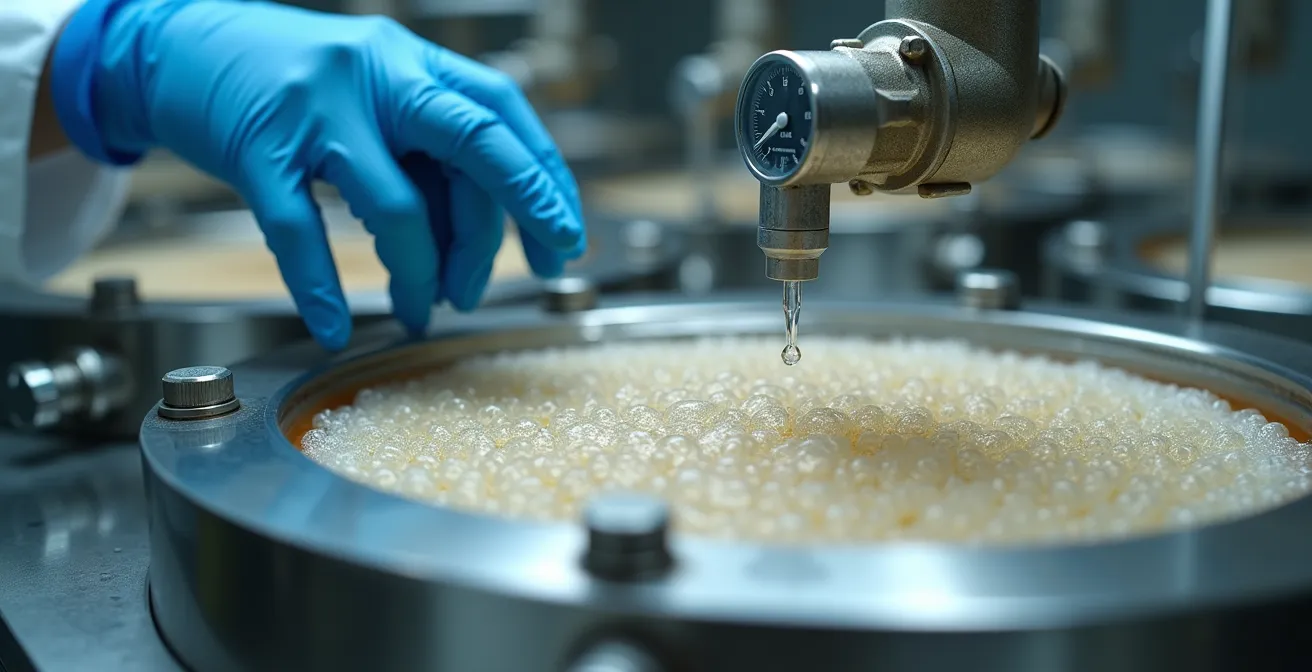 Laboratoire moderne de fermentation avec bioréacteurs produisant des protéines végétales